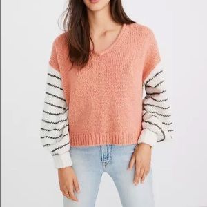 Madewell Balloon Sleeve Sweater in Colorblock